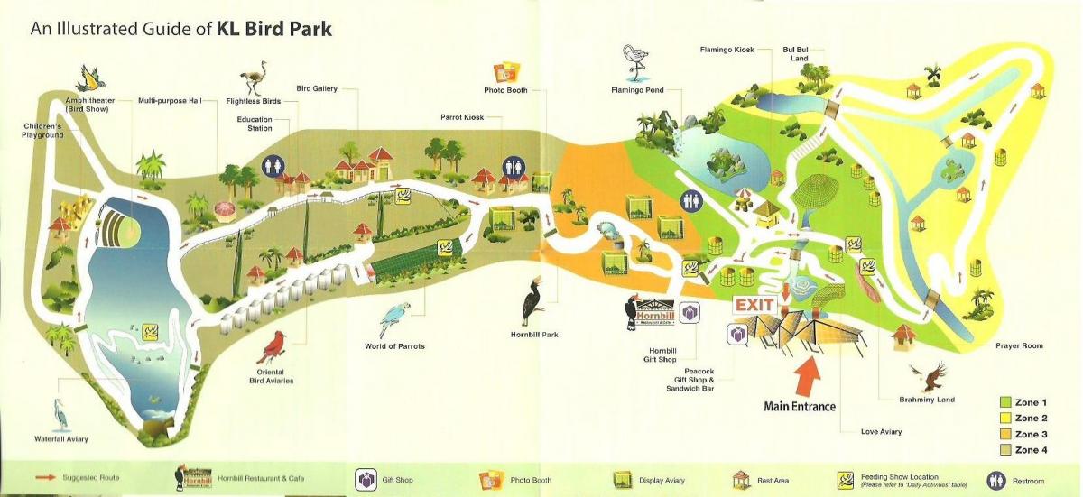 Կուալա-лумпурский այգու թռչունների քարտեզի վրա