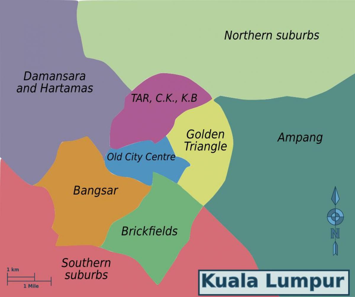Կուալա Լումպուր շրջան քարտեզի վրա