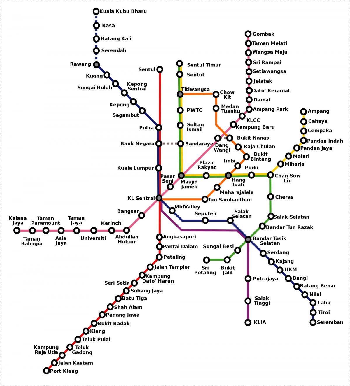Մալայզիա մետրոյի քարտեզ 