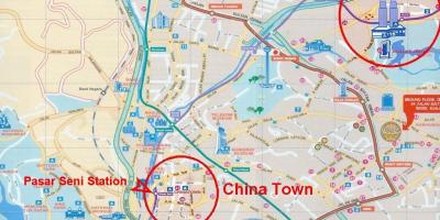 Չինական թաղամաս Կուալա լումպուրում քարտեզի վրա