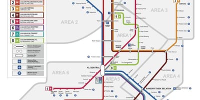 Rapidkl ЛРТ երթուղին քարտեզի վրա