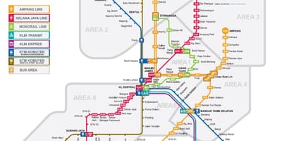 LRT քարտեզ Կուալա-Լումպուր Մալայզիա