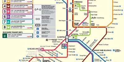 Կուալա Լումպուր LRT քարտեզ 2016