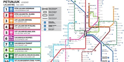 LRT կայանի Կուալա-Լումպուր քարտեզի վրա